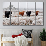 Highland Cow Farm Animal Scottish Cow Extra Large Canvas Prints Multi Panels B Wall Art Prints Home Decor