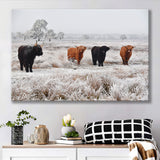 Highland Cow Farm Animal Scottish Cow Landscape Canvas Prints Wall Art Home Decor - Painting Canvas, Ready to hang