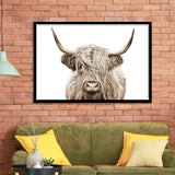Highland Cow Sepia Framed Art Print Wall Decor - Painting Art, Framed Picture, Home Decor