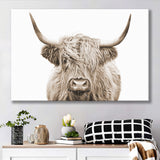 Highland Cow Sepia Canvas Prints Wall Art - Painting Canvas,Wall Decor,Art Print,Home Decor