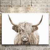 Highland Cow Sepia Canvas Prints Wall Art - Painting Canvas,Wall Decor,Art Print,Home Decor
