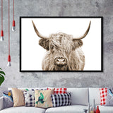 Highland Cow Sepia Framed Art Print Wall Decor - Painting Art, Framed Picture, Home Decor