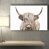 Highland Cow Sepia Canvas Prints Wall Art - Painting Canvas,Wall Decor,Art Print,Home Decor