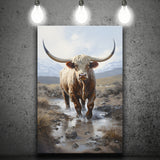 Highland Cow Portrait Painting Canvas Prints Wall Art Home Decor, Painting Canvas, Living Room Wall Decor