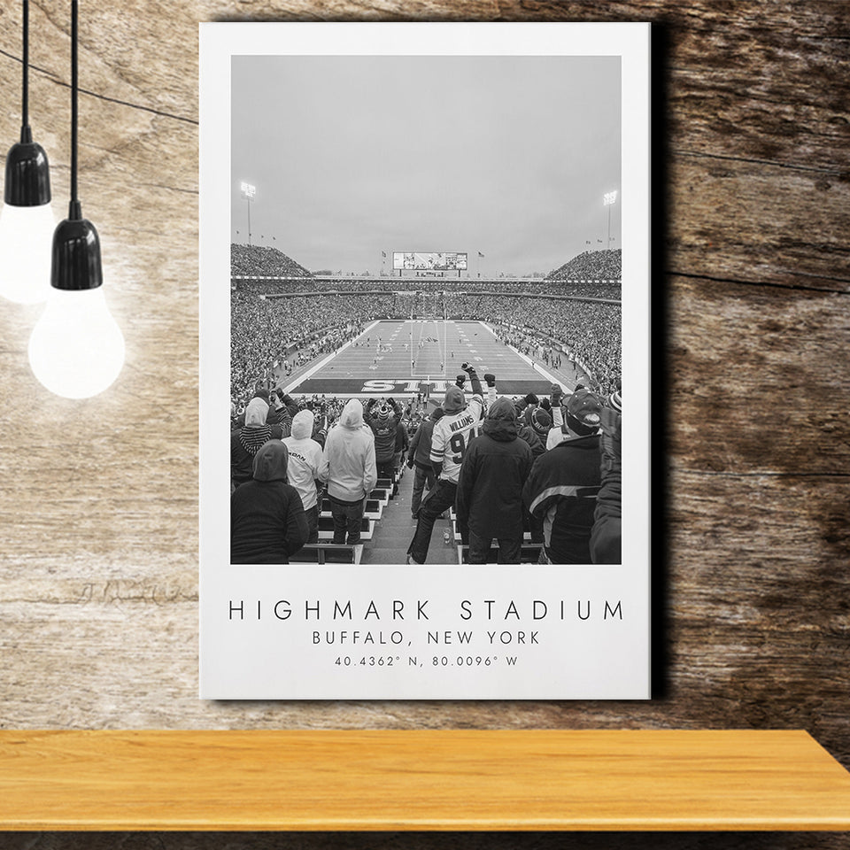 Highmark Stadium Buffalo Bills Football Lovers Black And White Art Canvas Prints Wall Art Home Decor