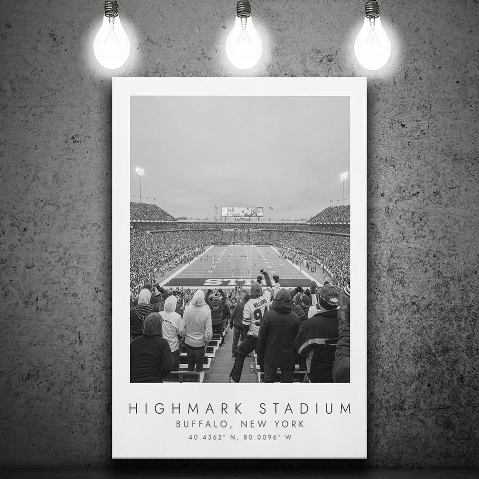 Highmark Stadium Buffalo Bills Football Lovers Black And White Art Canvas Prints Wall Art Home Decor