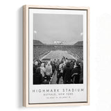 Highmark Stadium Buffalo Bills Football Lovers Black And White Art Framed Canvas Prints Wall Art Home Decor, Floating Frame