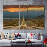 Highway Death Valley National Park 5 Pieces B Canvas Prints Wall Art - Painting Canvas, Multi Panels,5 Panel, Wall Decor