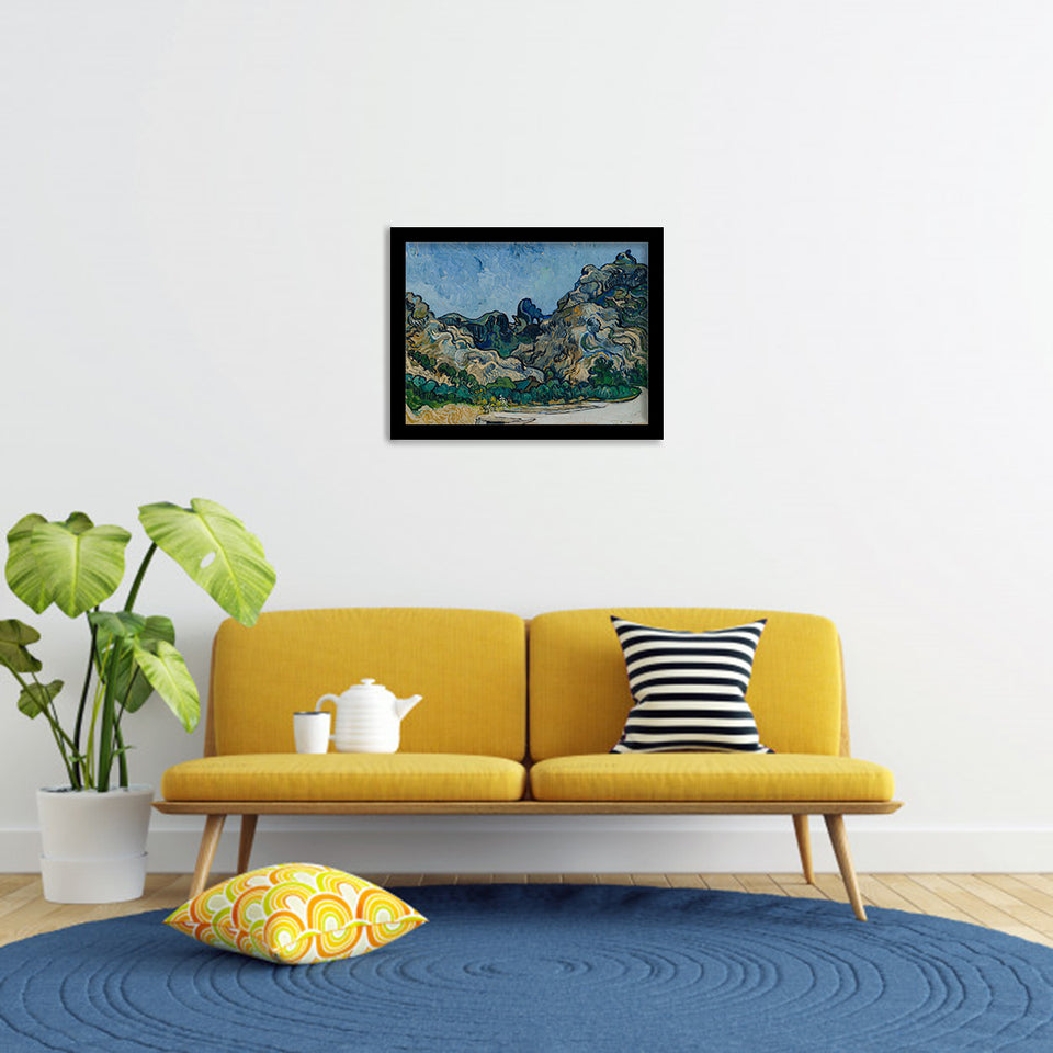 Hills Near Saint-Remy With A Dark House By Vincent Van Gogh-Art Print,Canvas Art,Frame Art,Plexiglass Cover