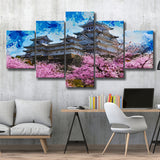 Himeji Castle 5 Pieces Canvas Prints Wall Art Decor - Painting Canvas, Mixed Canvas, Multi Panels