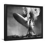 Hindenburg Disaster Black And White Print, Airship Crash Framed Art Prints, Wall Art,Home Decor,Framed Picture