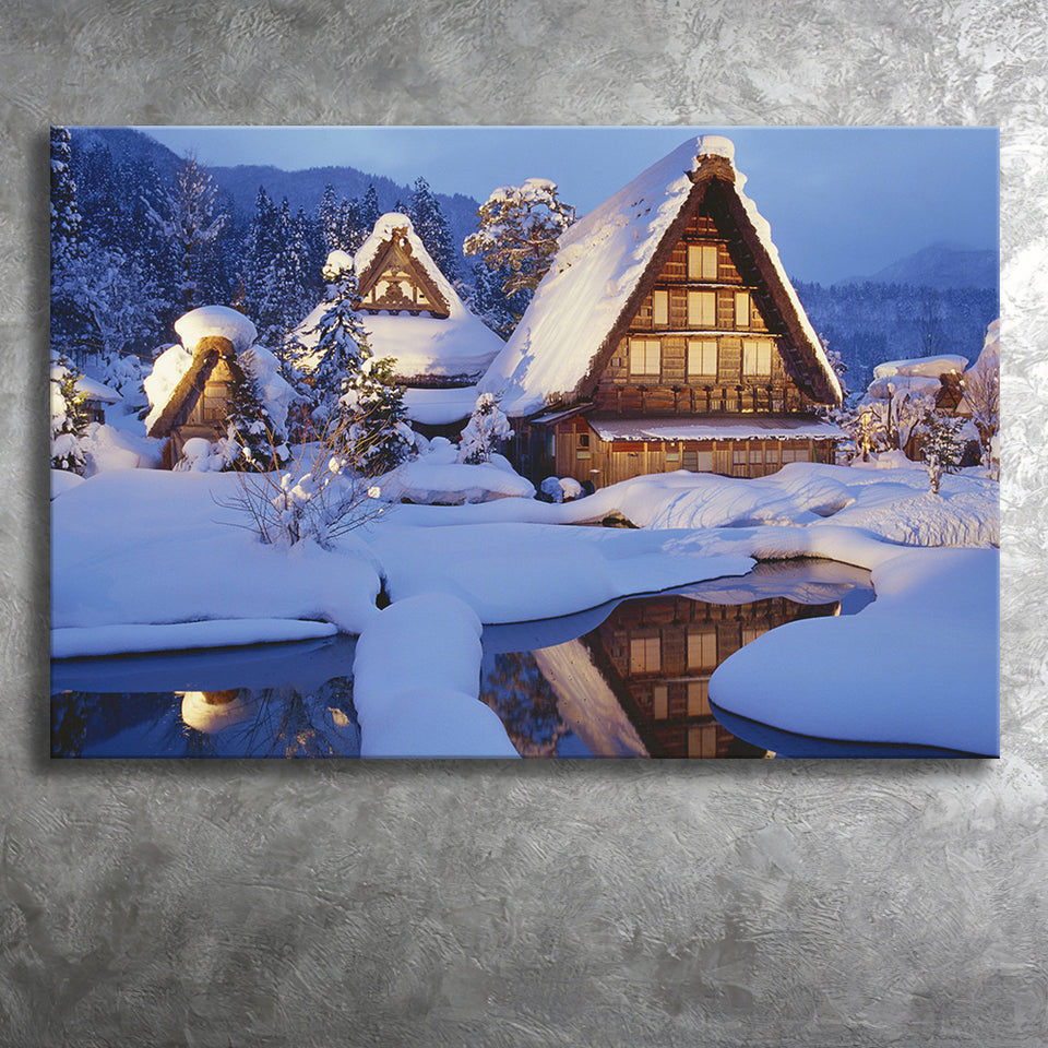 Historic Vill Of Shirakawa Go And Gokayama Canvas Prints Wall Art - Painting Canvas, Wall Decor, Canvas Art, For Sale