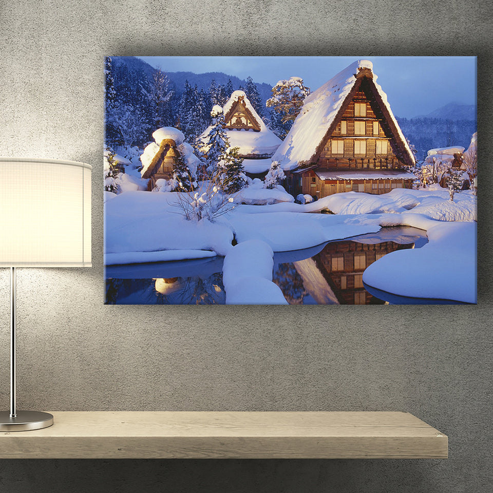 Historic Vill Of Shirakawa Go And Gokayama Canvas Prints Wall Art - Painting Canvas, Wall Decor, Canvas Art, For Sale