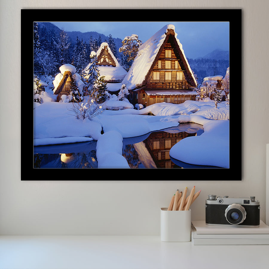 Historic Vill Of Shirakawa Go And Gokayama Framed Art Prints Wall Decor - Painting Prints, Wall Art, Framed Picture, Black Frame