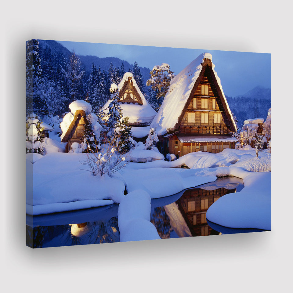 Historic Vill Of Shirakawa Go And Gokayama Canvas Prints Wall Art - Painting Canvas, Wall Decor, Canvas Art, For Sale