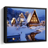 Historic Vill Of Shirakawa Go And Gokayama Framed Canvas Prints Wall Art - Painting Canvas, Wall Decor, Canvas Art, Floating Frame