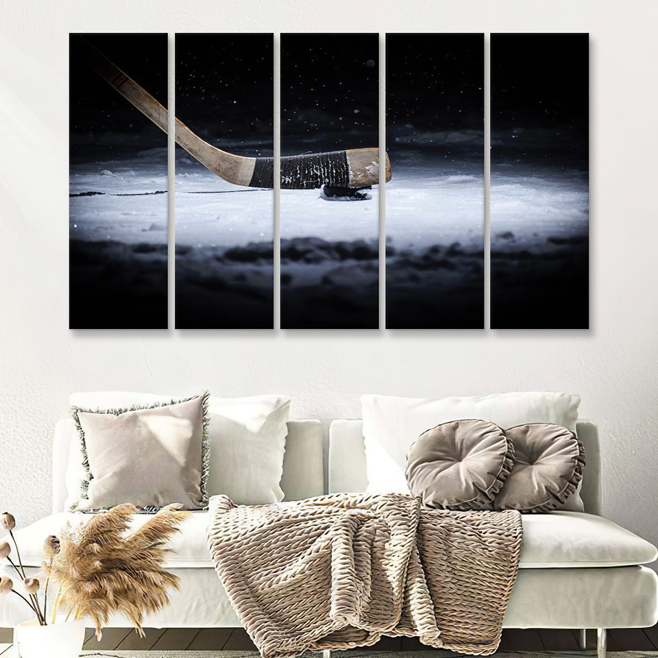 Hockey Canvas Decor Art 5 Piece B Canvas Prints Wall Art Decor - Painting Canvas, Multi Panels