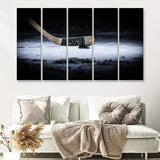 Hockey Canvas Decor Art 5 Piece B Canvas Prints Wall Art Decor - Painting Canvas, Multi Panels