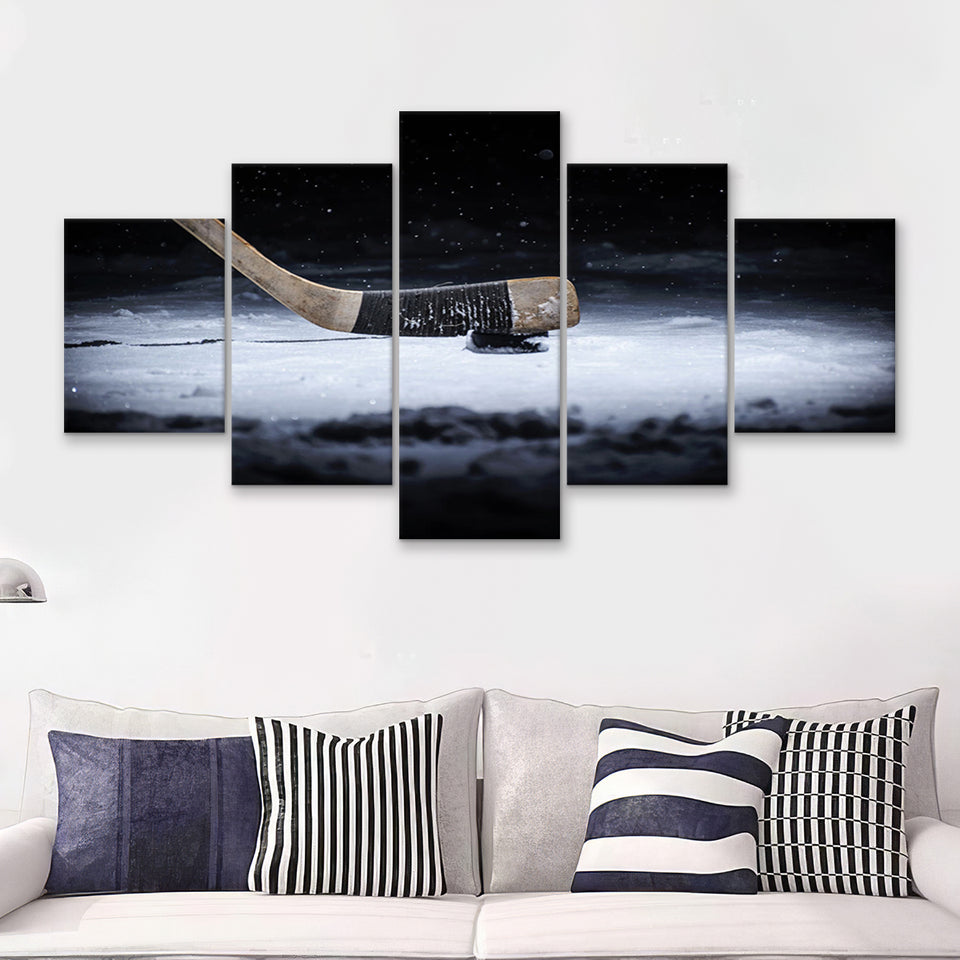 Hockey Canvas Decor Art 5 Piece Canvas Prints Wall Art Decor - Painting Canvas, Multi Panels