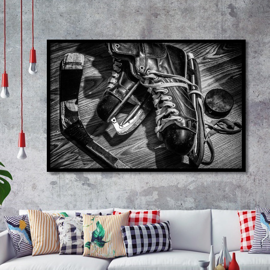 Hockey Equipment Cool Framed Art Prints Wall Decor - Painting Prints, Framed Picture, Home Decor