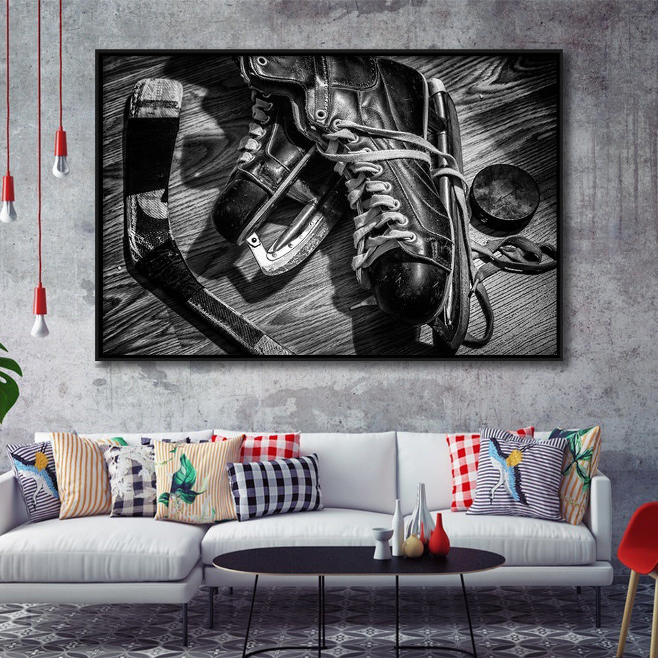 Hockey Equipment Cool Framed Canvas Prints Wall Art Decor - Paiting Canvas, Art Prints, Floating Frame