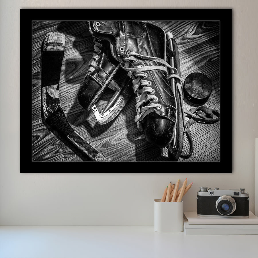Hockey Equipment Cool Framed Art Prints Wall Decor - Painting Prints, Framed Picture, Home Decor