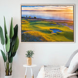 Hole 17, Chambers Bay Golf Course, Golf Art Print, Framed Canvas Prints Wall Art Decor, Floating Frame