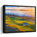 Hole 17, Chambers Bay Golf Course, Golf Art Print, Framed Canvas Prints Wall Art Decor, Floating Frame