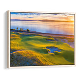 Hole 17, Chambers Bay Golf Course, Golf Art Print, Framed Canvas Prints Wall Art Decor, Floating Frame