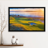 Hole 17, Chambers Bay Golf Course, Golf Art Print, Framed Canvas Prints Wall Art Decor, Floating Frame
