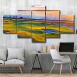 Hole 17, Chambers Bay Golf Course, Golf Art Print, 5 Panels Canvas Prints Wall Art Decor