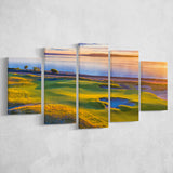 Hole 17, Chambers Bay Golf Course, Golf Art Print, 5 Panels Canvas Prints Wall Art Decor