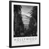 Hollywood, Usa Black And White Art Framed Art Prints Wall Art Decor, Framed Picture