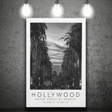Hollywood, Usa Black And White Art Canvas Prints Wall Art Home Decor