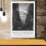Hollywood, Usa Black And White Art Canvas Prints Wall Art Home Decor