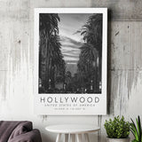 Hollywood, Usa Black And White Art Canvas Prints Wall Art Home Decor