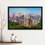 Hong Kong Cityscape Canvas Print View from Victoria Peak Framed Canvas Prints Wall Art Decor - Paiting Canvas, Art Prints, Floating Frame