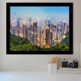 Hong Kong Cityscape Canvas Print View from Victoria Peak Framed Art Prints Wall Decor - Painting Prints, Framed Picture, Home Decor