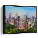 Hong Kong Cityscape Canvas Print View from Victoria Peak Framed Canvas Prints Wall Art Decor - Paiting Canvas, Art Prints, Floating Frame
