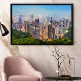 Hong Kong Cityscape Canvas Print View from Victoria Peak Framed Canvas Prints Wall Art Decor - Paiting Canvas, Art Prints, Floating Frame