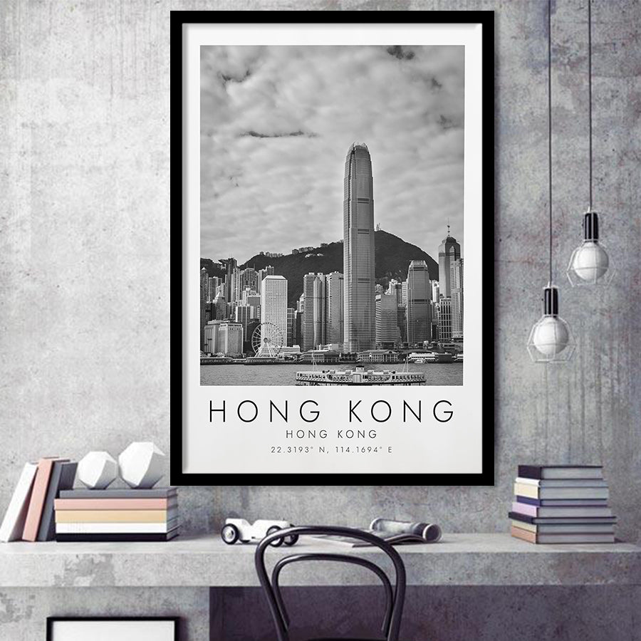 Hong Kong Black And White Art Framed Art Prints Wall Art Decor, Framed Picture
