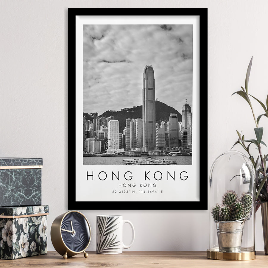 Hong Kong Black And White Art Framed Art Prints Wall Art Decor, Framed Picture
