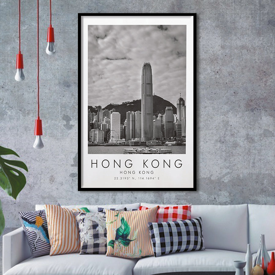Hong Kong Black And White Art Framed Art Prints Wall Art Decor, Framed Picture