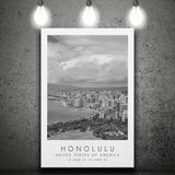 Honolulu Usa Black And White Art Canvas Prints Wall Art Home Decor