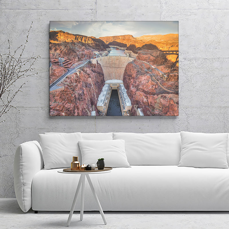 Hoover Dam Hoover Dam Dam Natural Landmarks Canvas Wall Art - Canvas Prints, Prints for Sale, Canvas Painting, Canvas On Sale