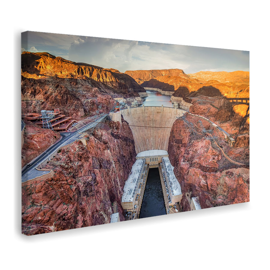 Hoover Dam Hoover Dam Dam Natural Landmarks Canvas Wall Art - Canvas Prints, Prints for Sale, Canvas Painting, Canvas On Sale
