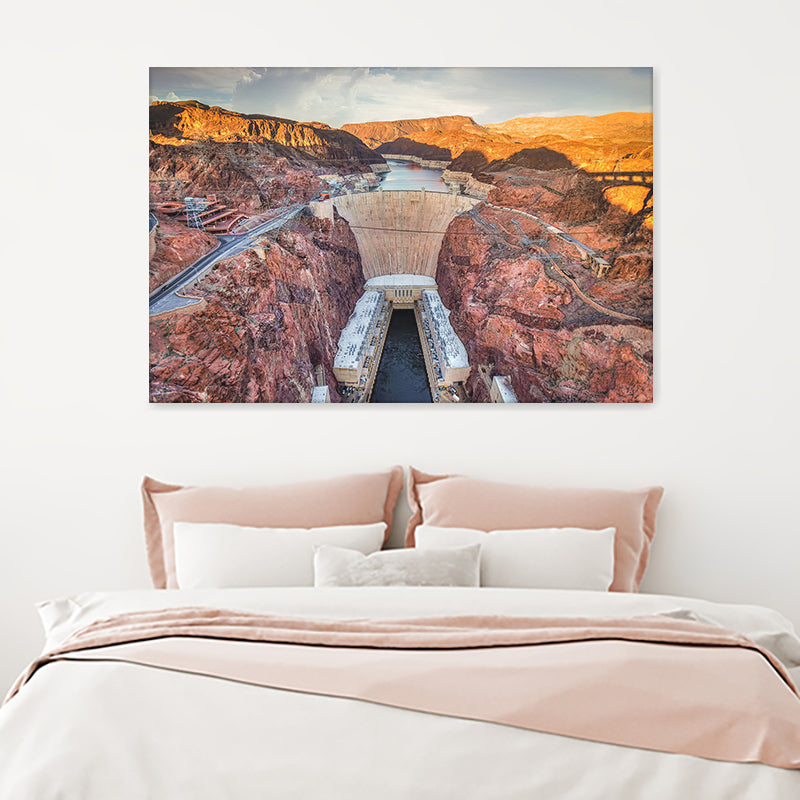 Hoover Dam Hoover Dam Dam Natural Landmarks Canvas Wall Art - Canvas Prints, Prints for Sale, Canvas Painting, Canvas On Sale