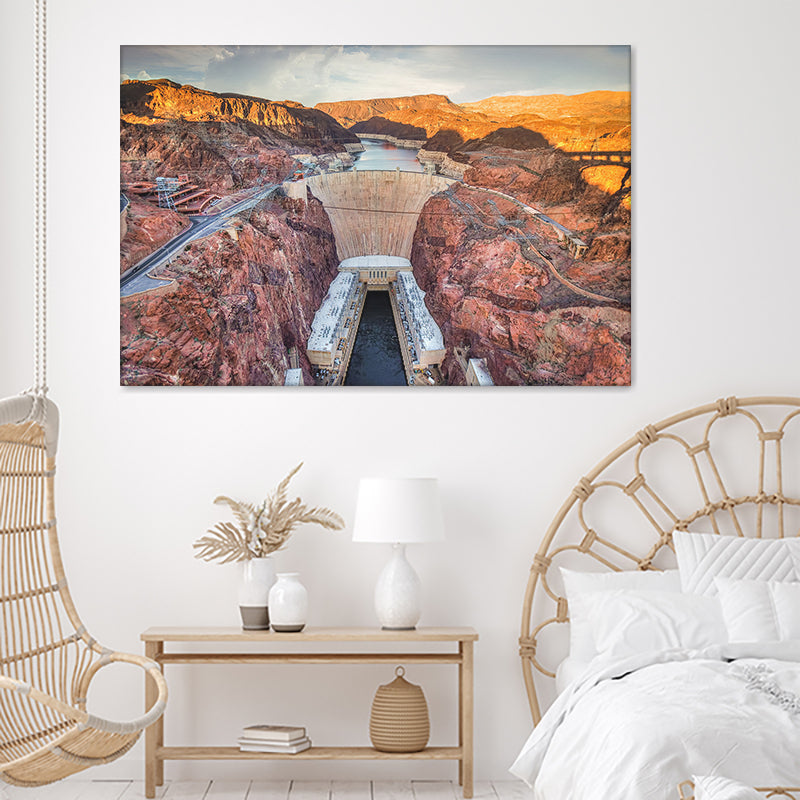 Hoover Dam Hoover Dam Dam Natural Landmarks Canvas Wall Art - Canvas Prints, Prints for Sale, Canvas Painting, Canvas On Sale