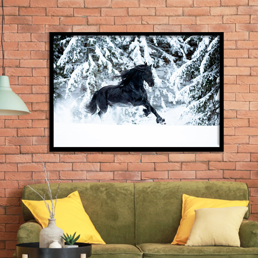 Horse Black Horse Decor Horse Print Framed Art Prints Wall Decor - Painting Art,Framed Picture,For Sale, Ready to hang