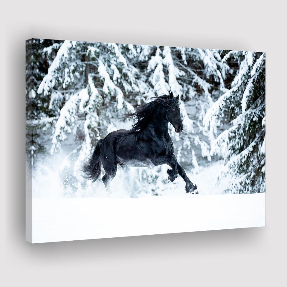 Horse Black Horse Decor Horse Print Landscape Canvas Prints Wall Art Home Decor - Painting Canvas, Ready to hang